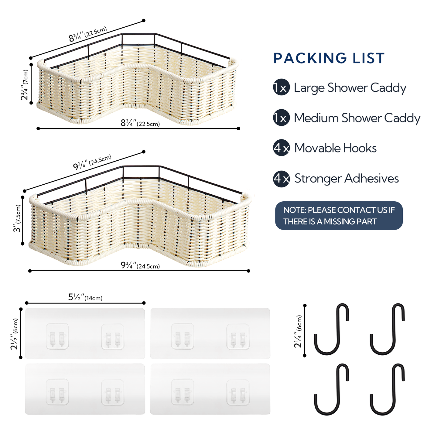 Corner Shower Shelves, 2 in 1 Pack