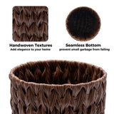 2 Gallon Brown Small Wicker Trash Can