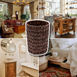 2 Gallon Brown Small Wicker Trash Can