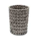 2 Gallon Gray Small Wicker Trash Can