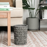 2 Gallon Gray Small Wicker Trash Can