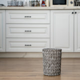 2 Gallon Gray Small Wicker Trash Can