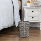 2 Gallon Gray Small Wicker Trash Can