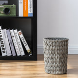 2 Gallon Gray Small Wicker Trash Can