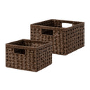 Set of 2, Rectangular Wicker Storage Basket