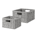 Set of 2, Rectangular Wicker Storage Basket