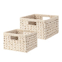 Set of 2, Rectangular Wicker Storage Basket