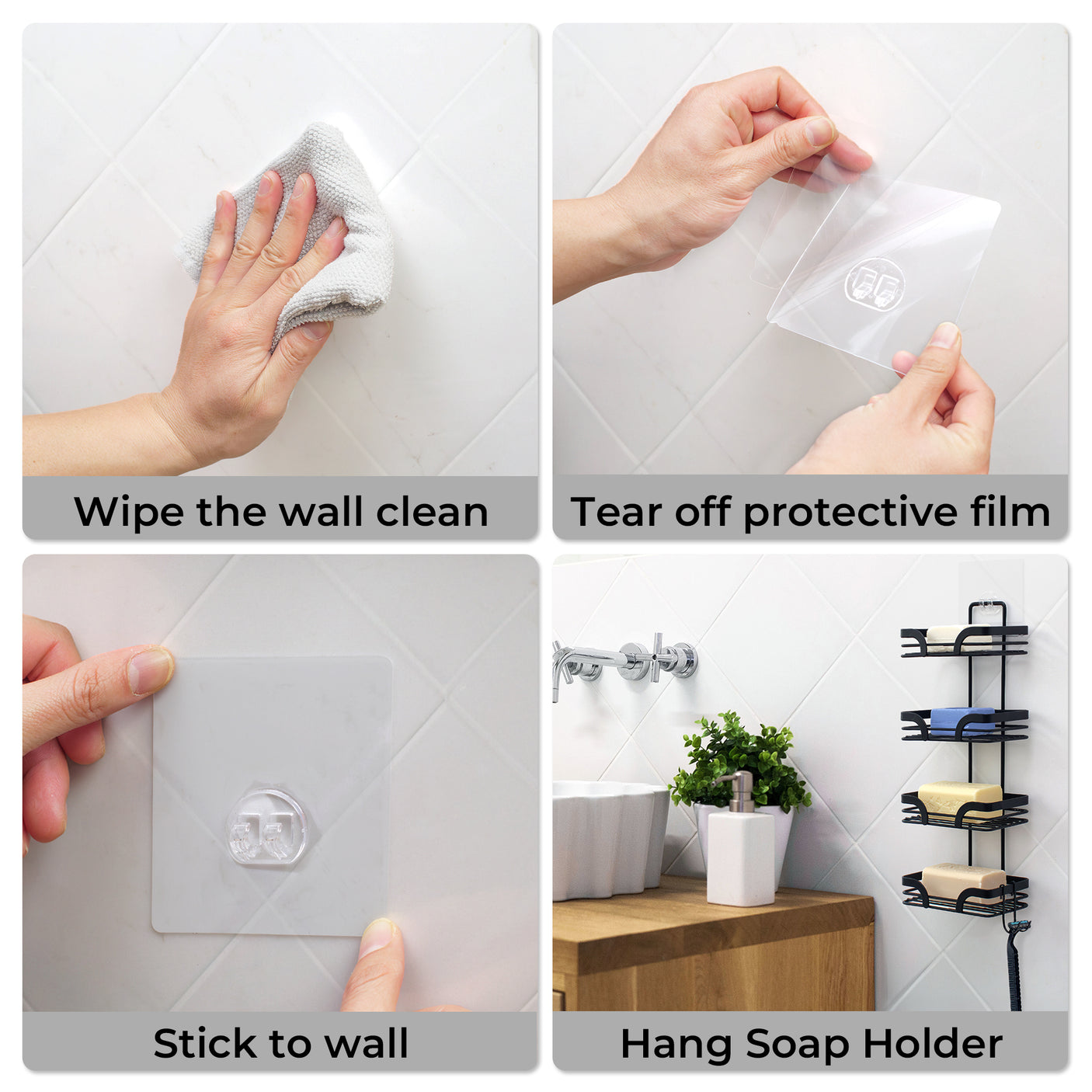 Bar Soap Holder with Hooks