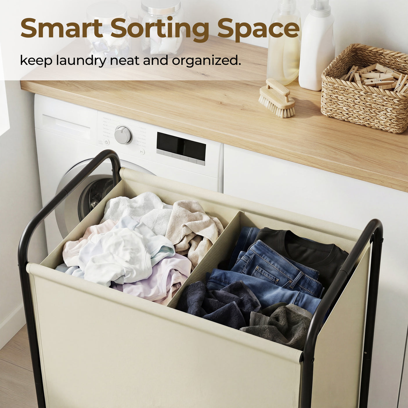 Slim Laundry Hamper with Wheels