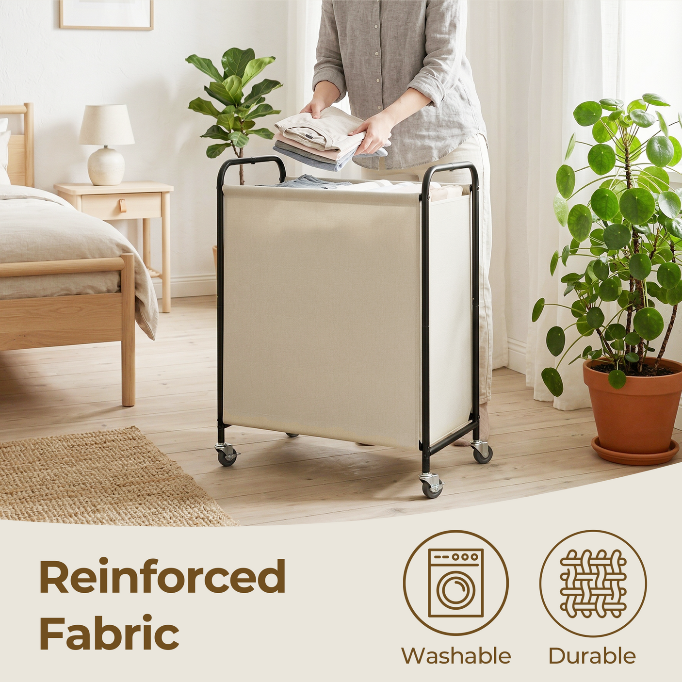Slim Laundry Hamper with Wheels