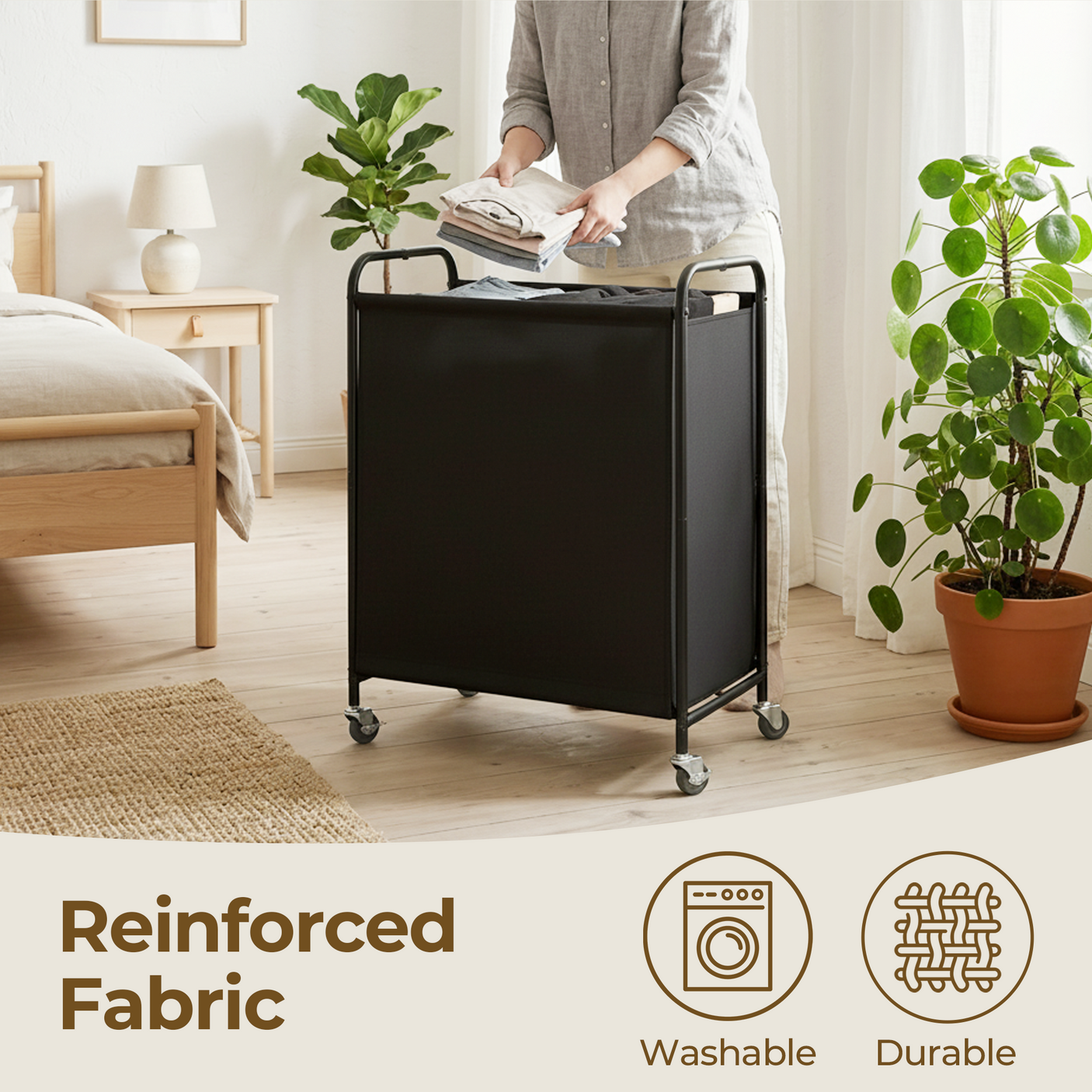 Slim Laundry Hamper with Wheels