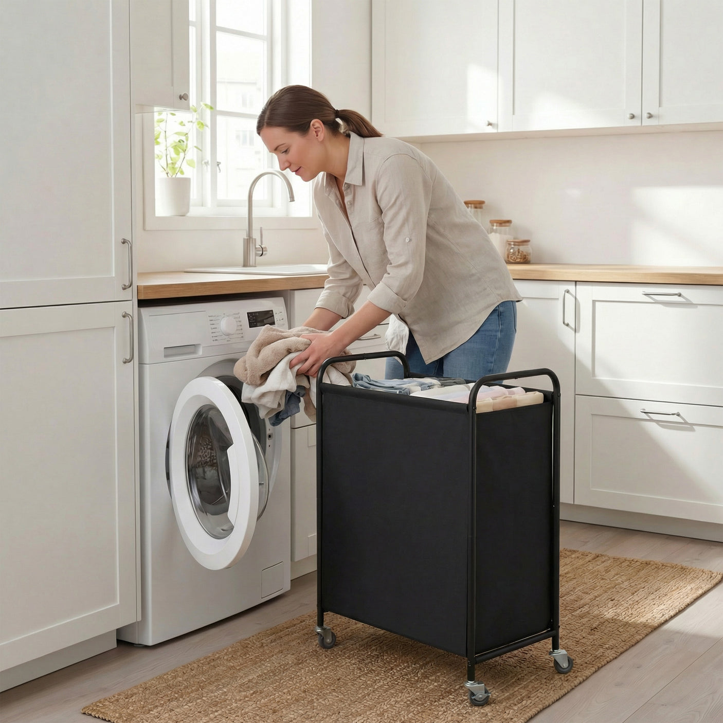 Slim Laundry Hamper with Wheels