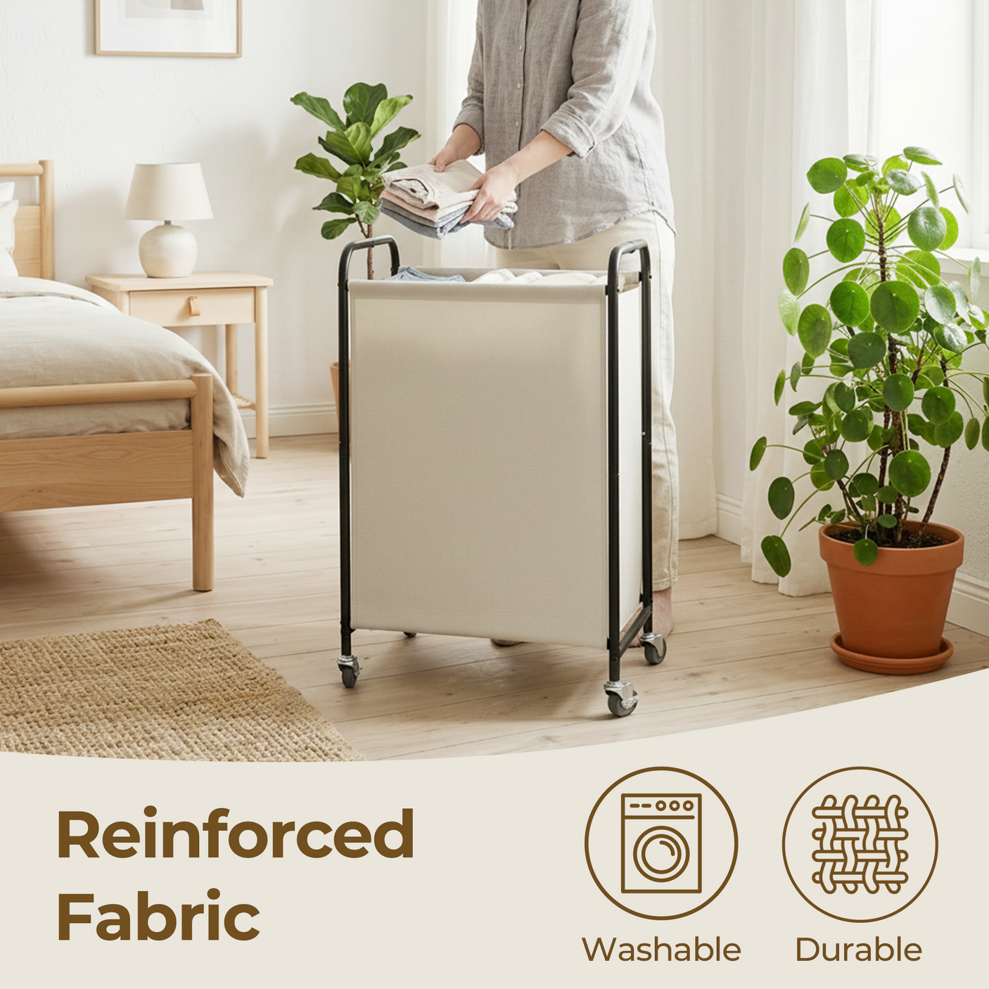 Slim Laundry Hamper with Wheels