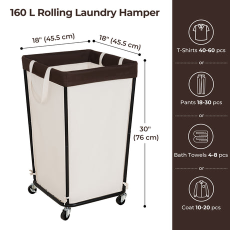160L Laundry Basket with Wheels