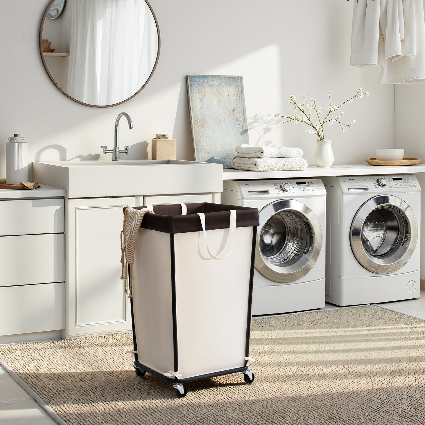 160L Laundry Basket with Wheels