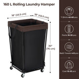 160L Laundry Basket with Wheels