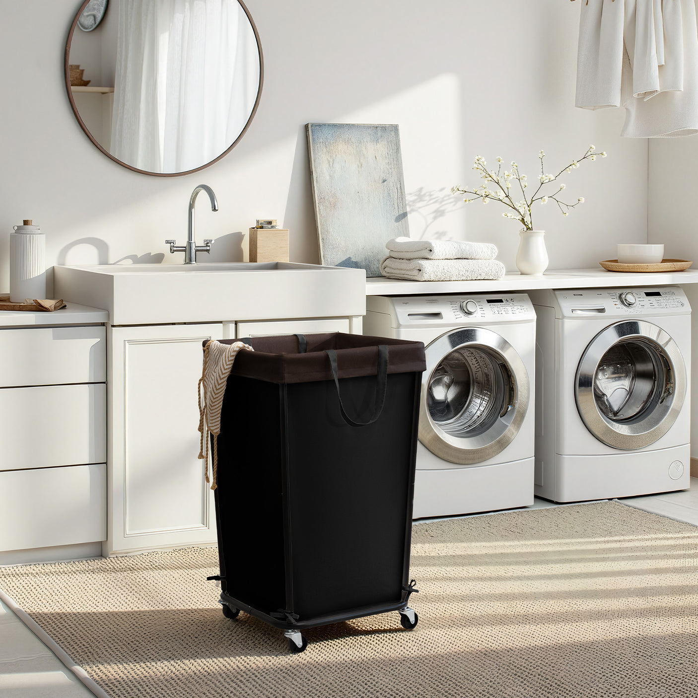 160L Laundry Basket with Wheels