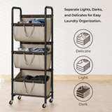 3 Tier Laundry Sorter with Wheels