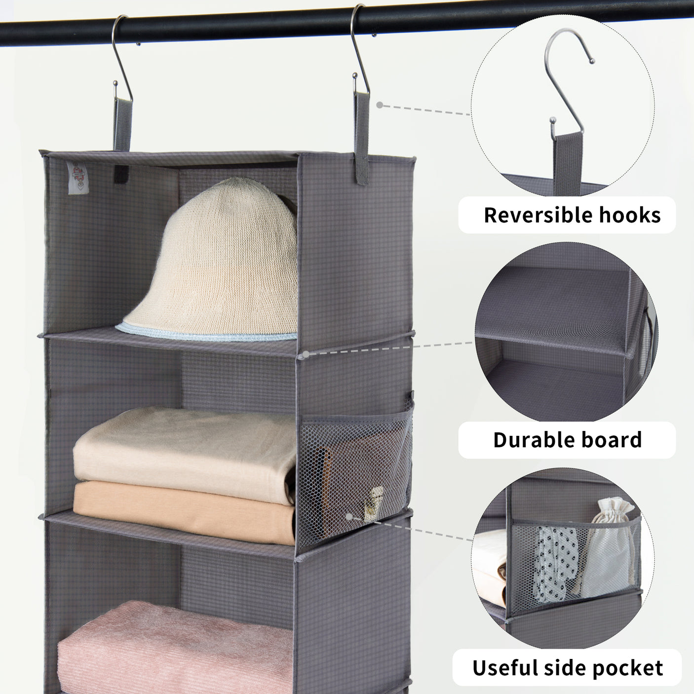 6-Shelf Hanging Clothes Organizer