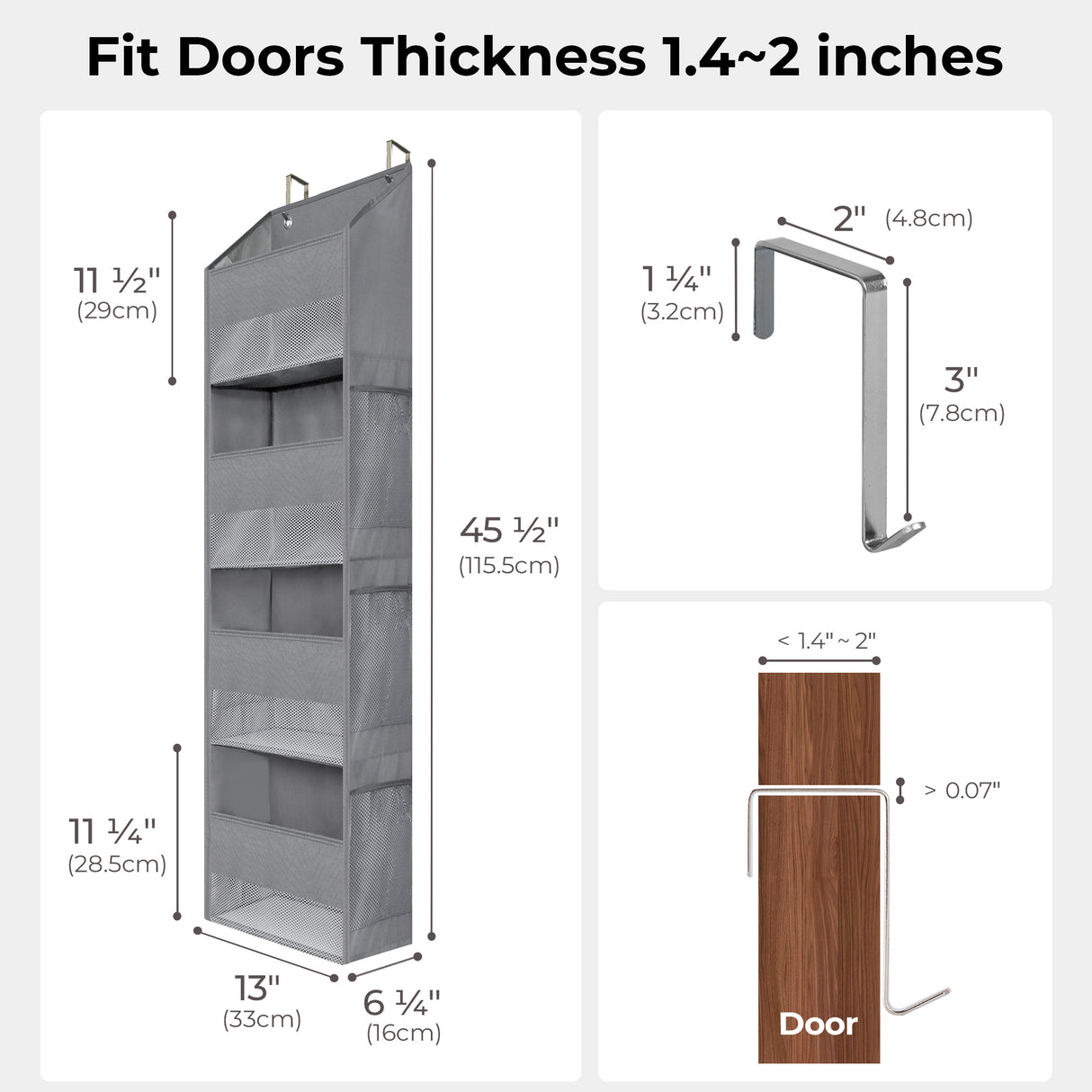 🍀4-Shelf Over Door Hanging Organizer