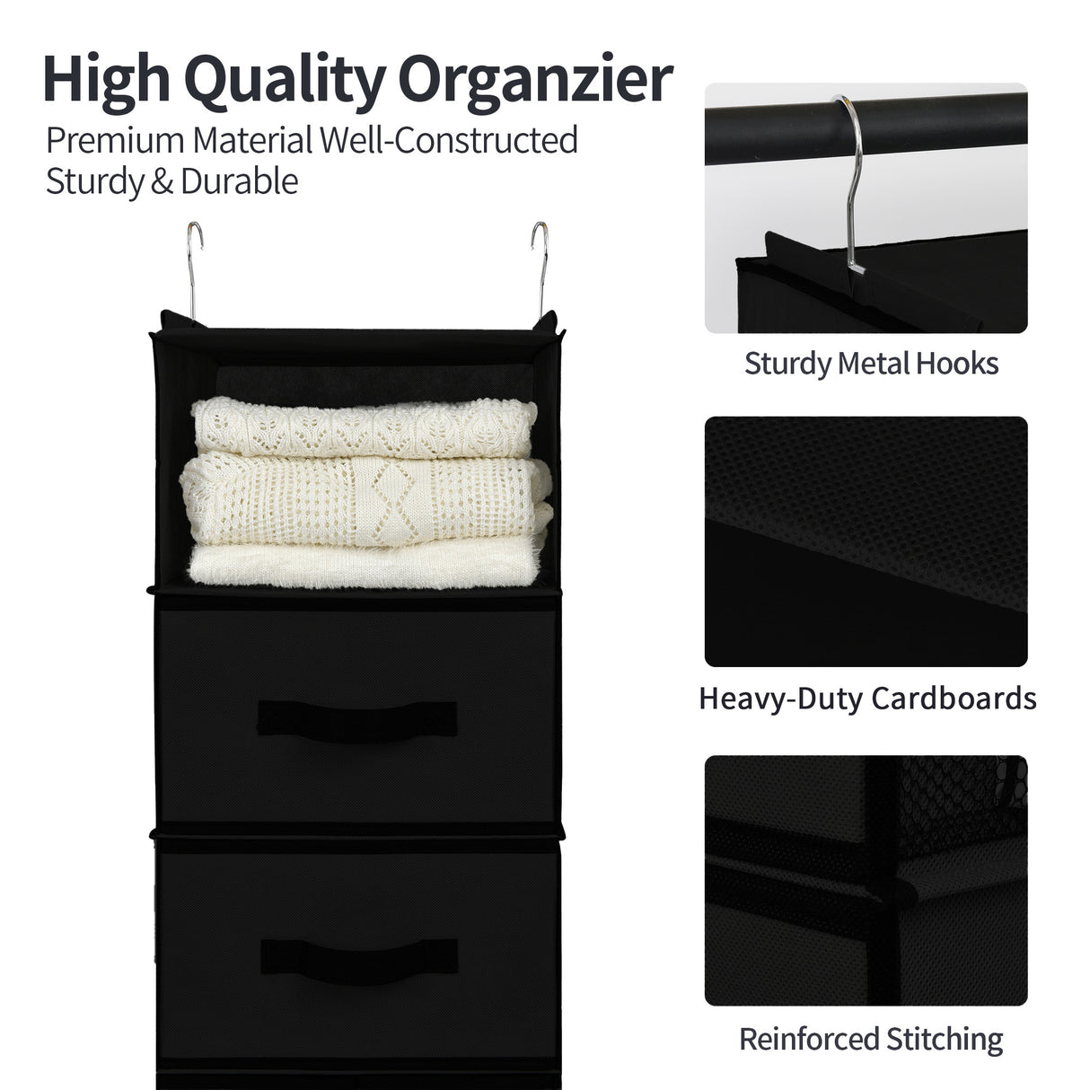 🍀6-Shelf Hanging Storage Organizer with Drawers