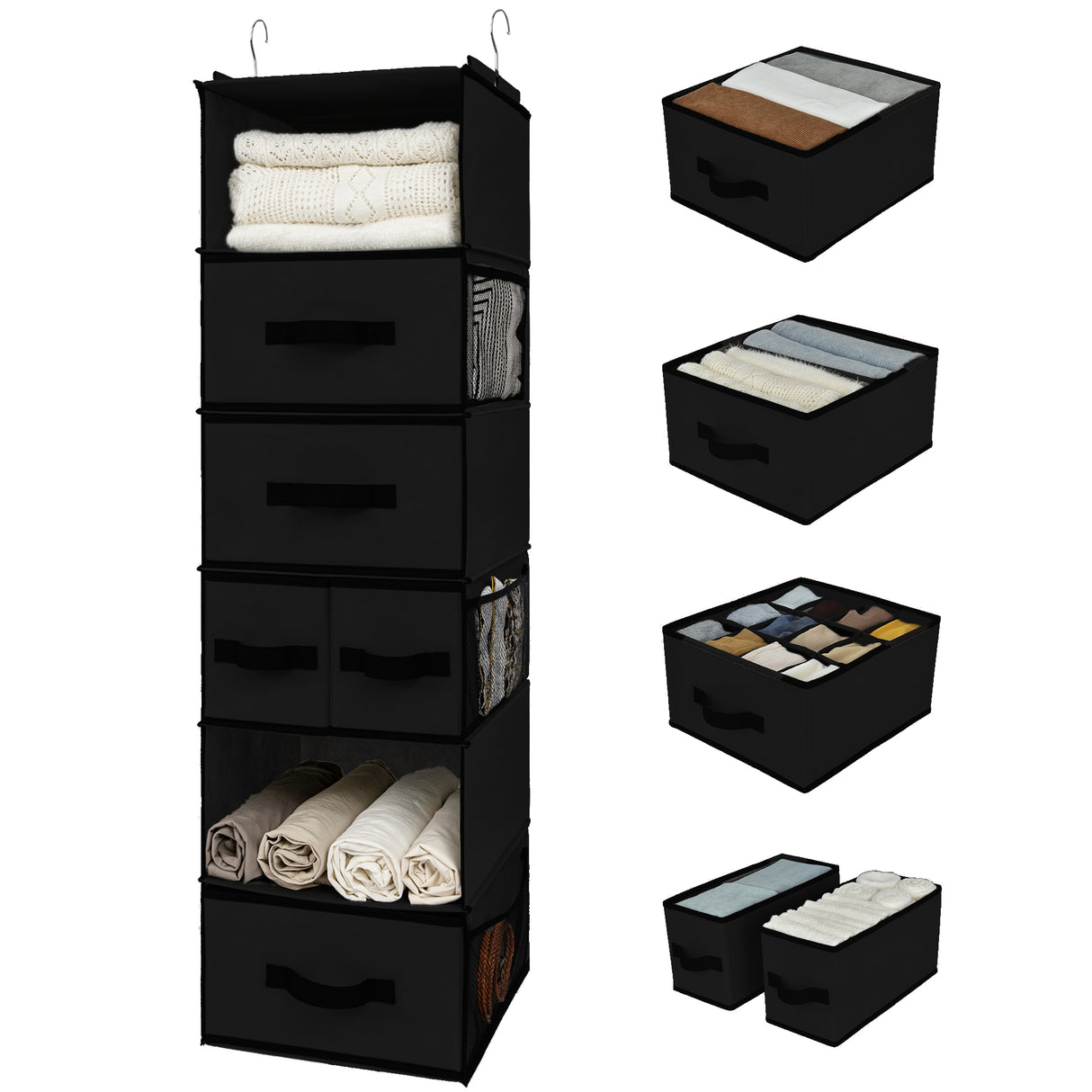 🍀6-Shelf Hanging Storage Organizer with Drawers