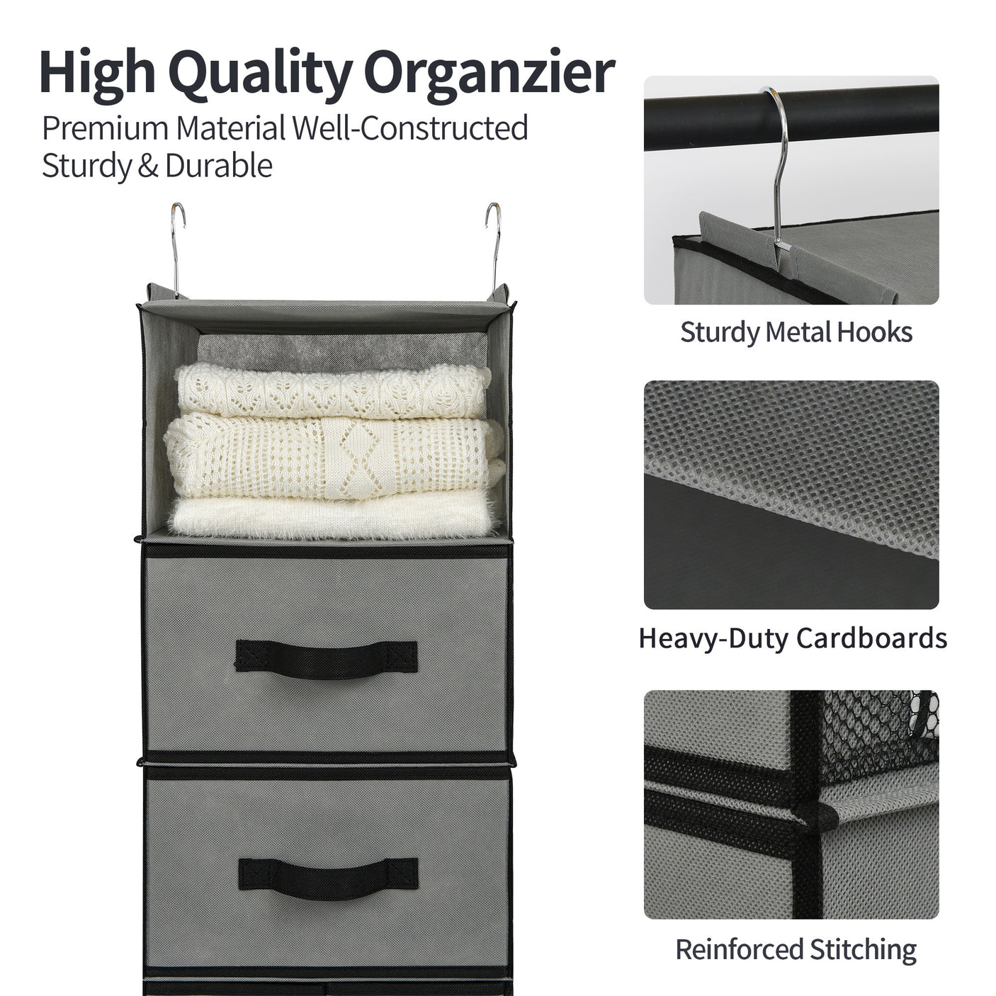 6-Shelf Hanging Closet Organizer with Drawers