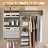 Hanging Closet Organizer, 5 Drawers, 6 Shelves, 6 Pockets, Beige