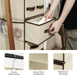 Hanging Closet Organizer, 5 Drawers, 6 Shelves, 6 Pockets, Beige