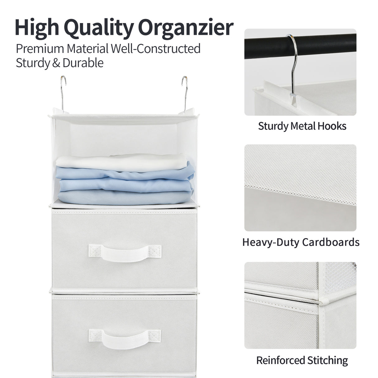 🍀6-Shelf Hanging Storage Organizer with Drawers