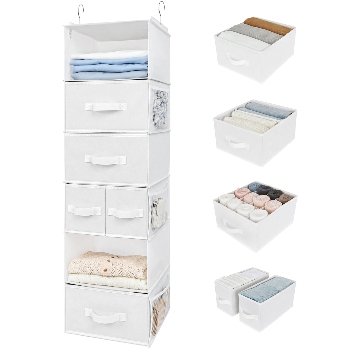 🍀6-Shelf Hanging Storage Organizer with Drawers