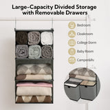 3-Shelf Hanging Storage Organizer with Drawers