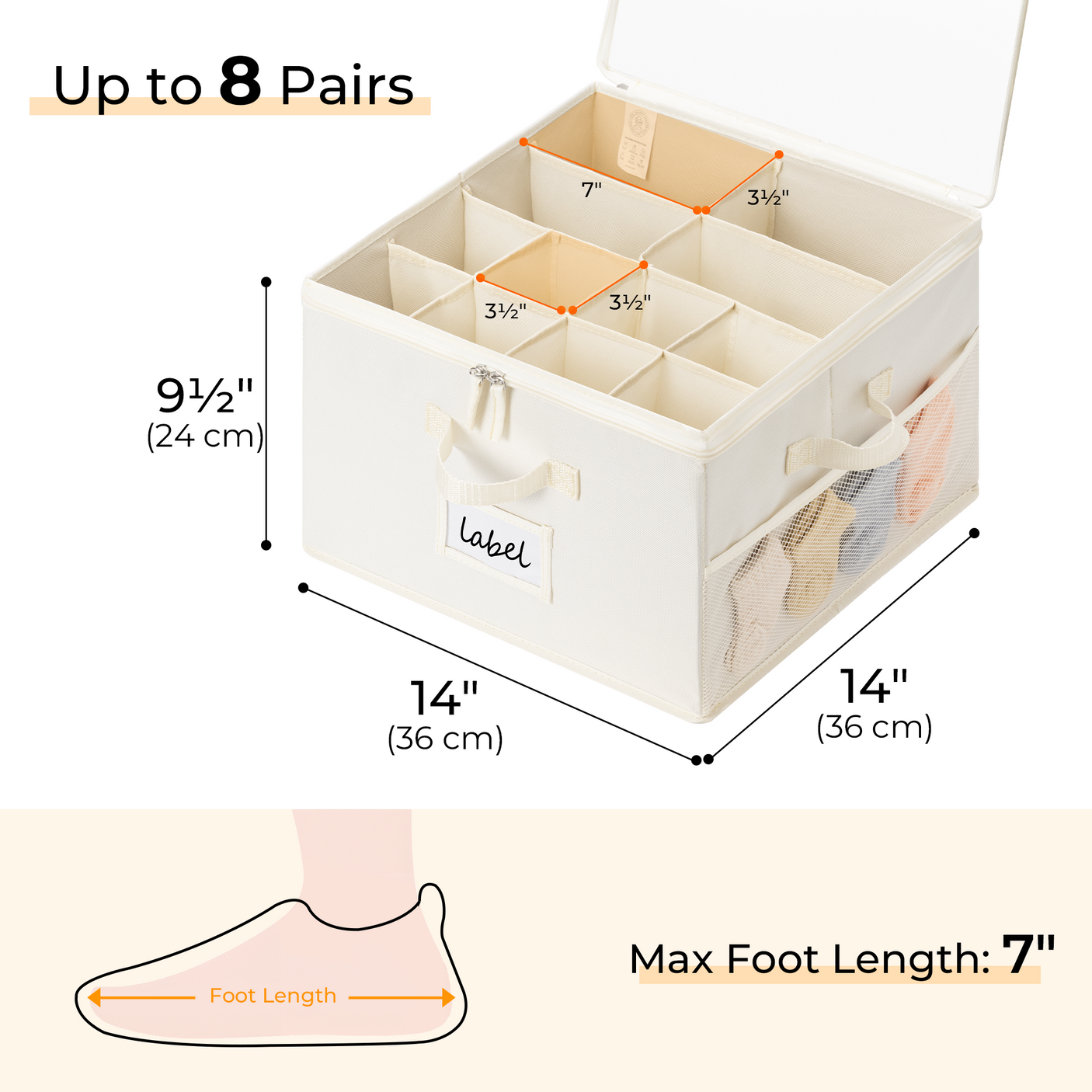 Kids Shoe Organizer, 2 Pack Fabric Storage Boxes