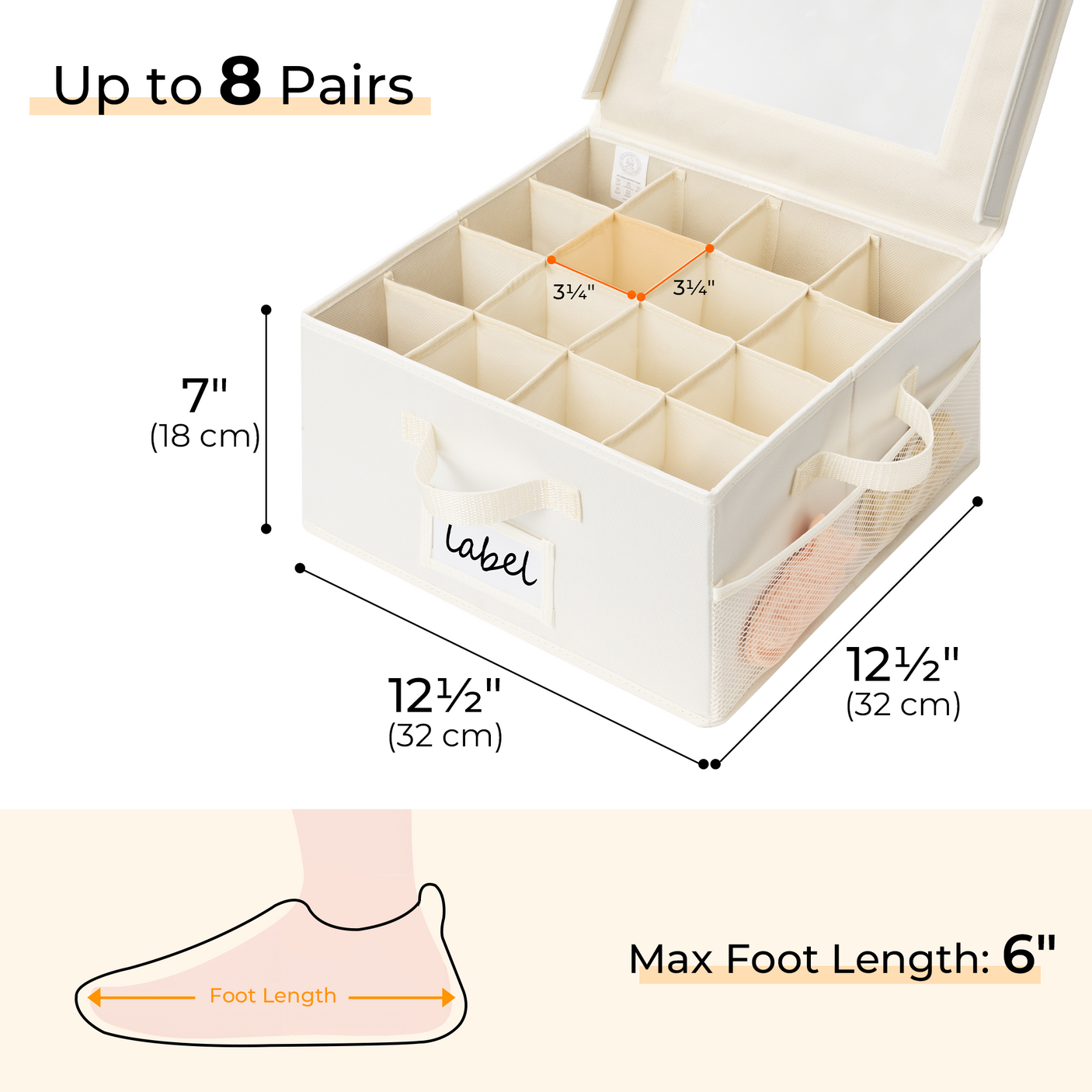 Kids Shoe Organizer, 2 Pack Fabric Storage Boxes