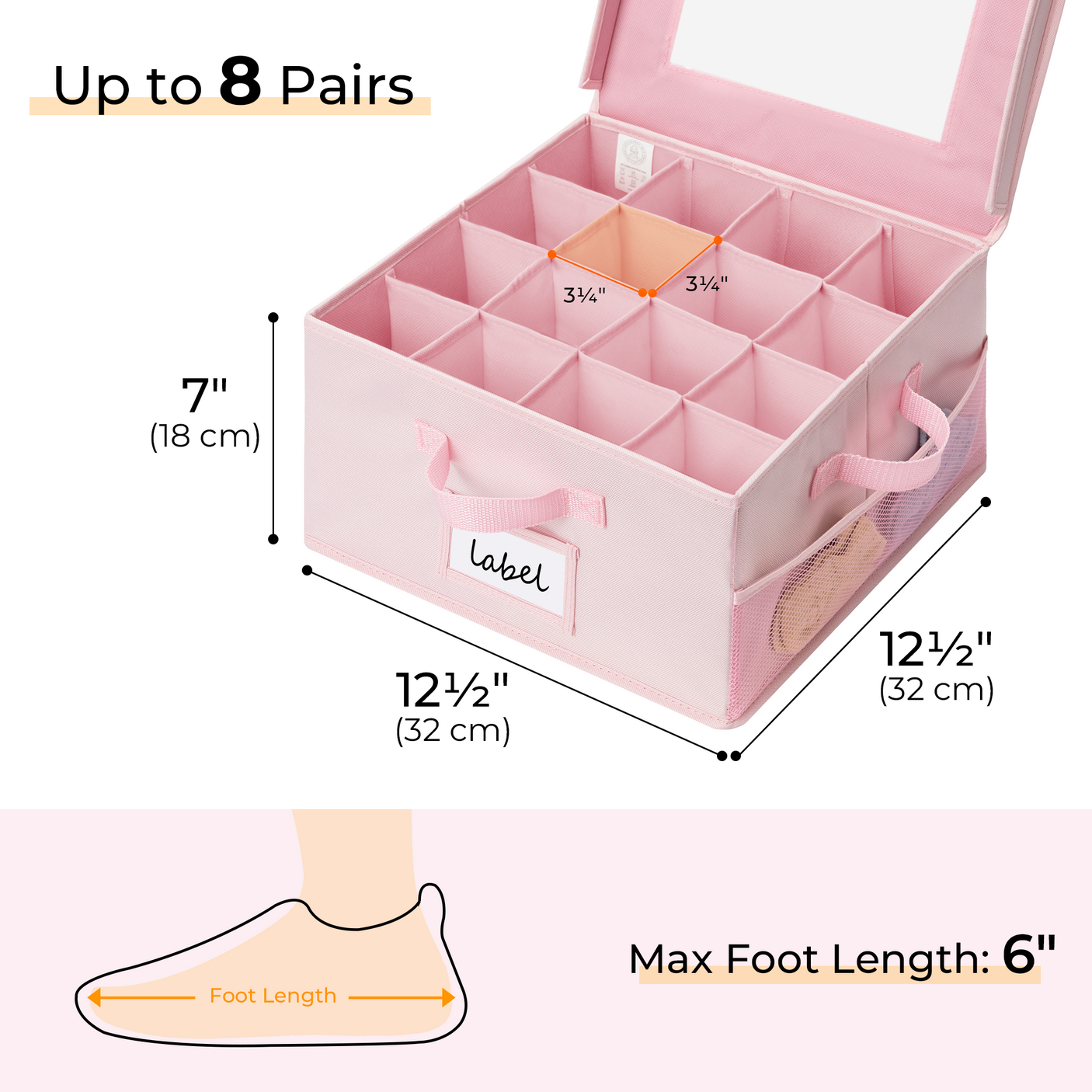 Kids Shoe Organizer, 2 Pack Fabric Storage Boxes