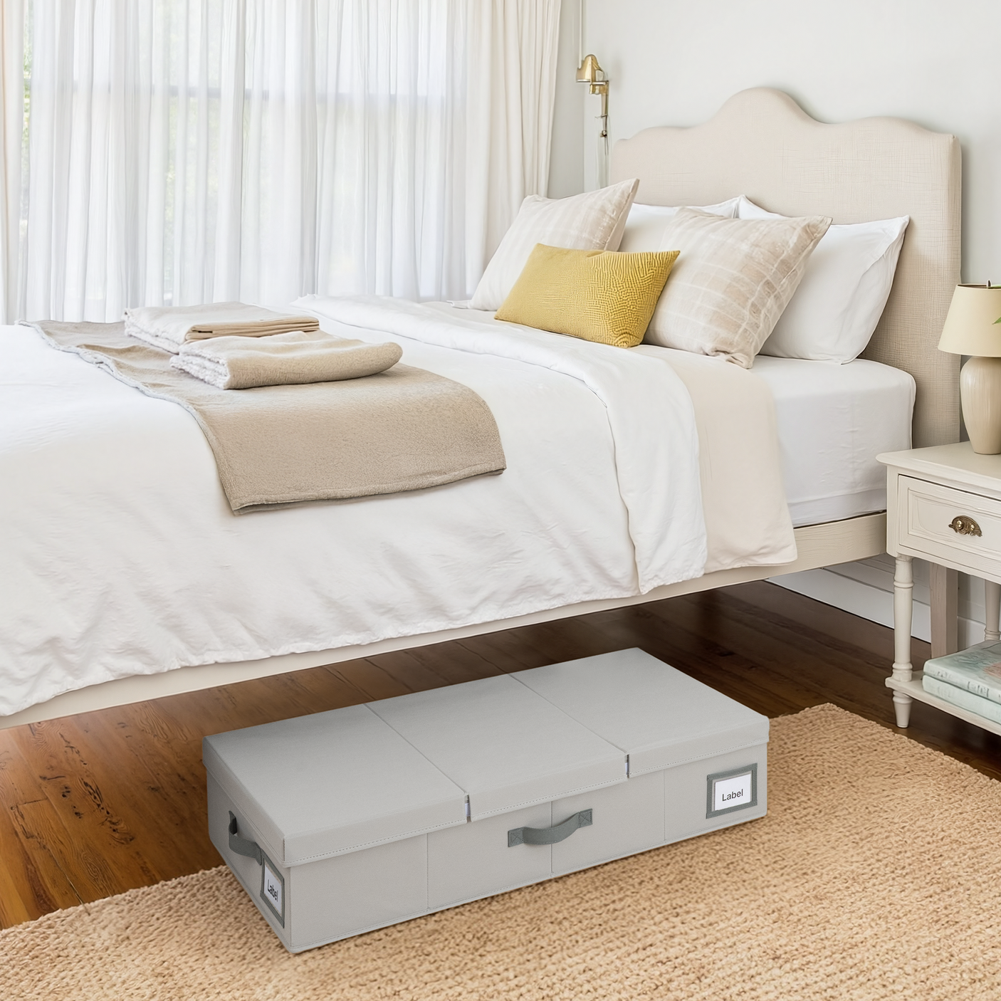 Underbed Organizer with Flid-Top Lid，2 Pack