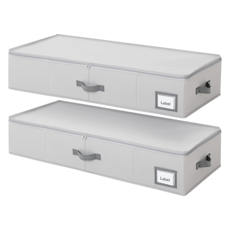 Underbed Organizer with Zipper Lid for Bedroom, 2 Pack