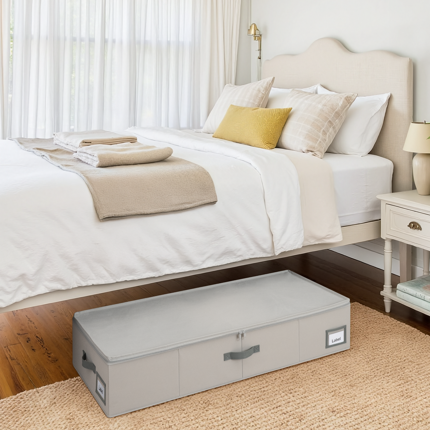 Underbed Organizer with Zipper Lid for Bedroom, 2 Pack