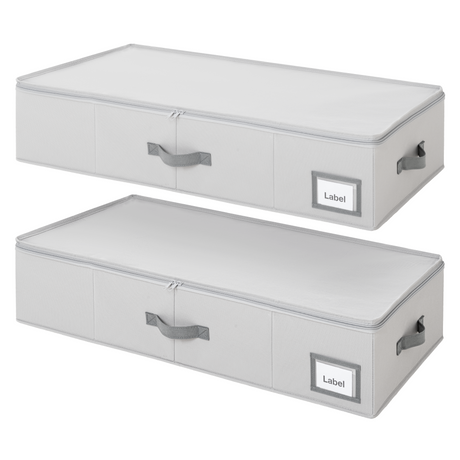 Underbed Organizer with Zipper Lid for Bedroom, 2 Pack