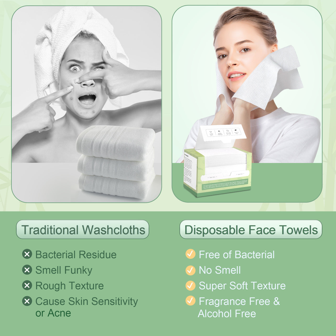 Bamboo Fiber Disposable Face Towel