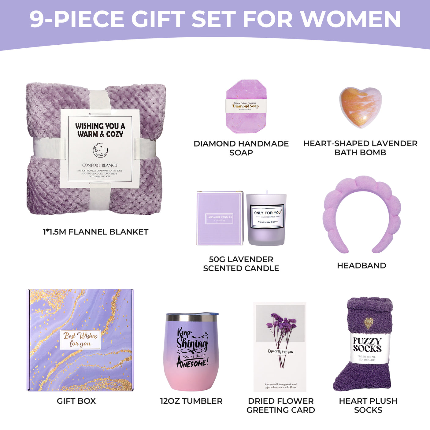 9-Piece Gifts Set for Women, GRANNY SAYS · Purple