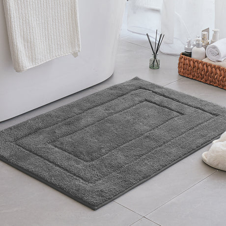 0.8" Thick Grey Microfiber Rug Mat