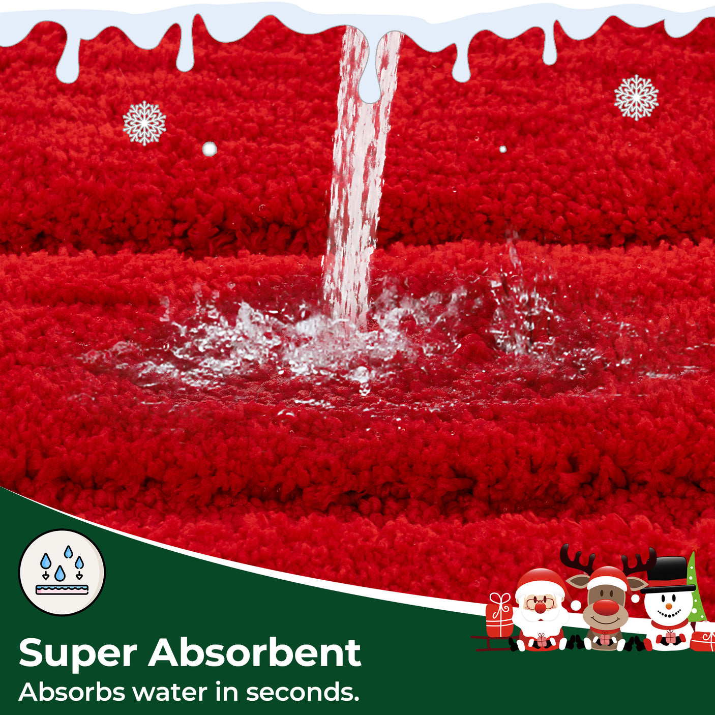 Christmas Red & Green Bath Rug