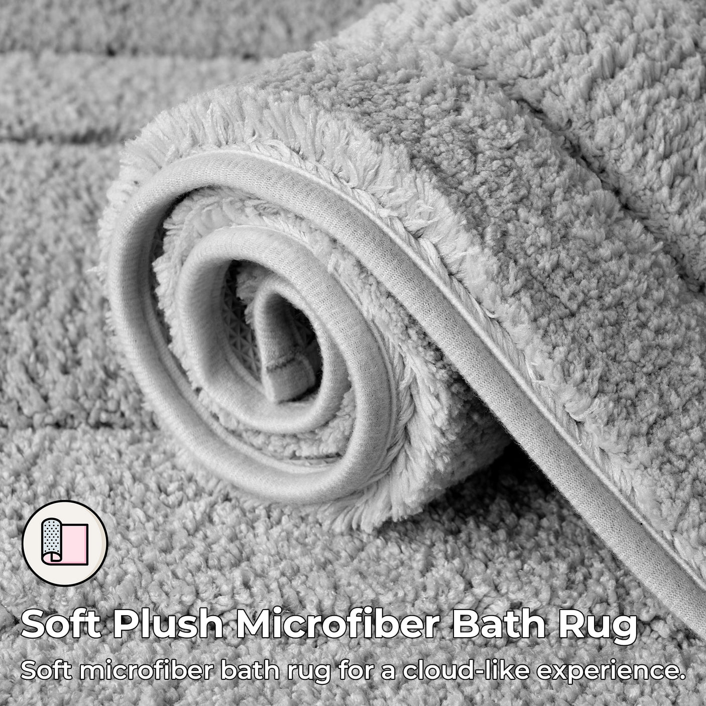 0.8" Thick Grey Microfiber Rug Mat