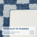 Checkered Blue Bathroom Rugs