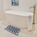 Checkered Blue Bathroom Rugs