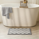 Checkered Gray Bathroom Rugs