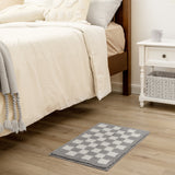 Checkered Gray Bathroom Rugs