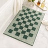 Checkered Green Bathroom Rugs