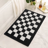 Checkered Black Bathroom Rugs